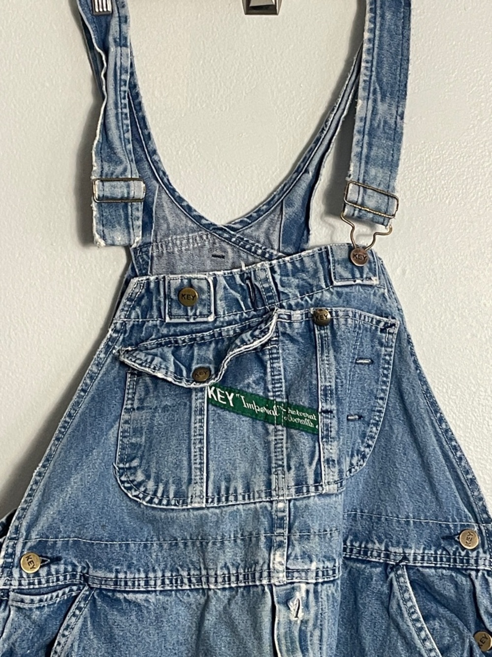 Men’s Key Imperial Vintage Work Denim Overalls size 40 x - Picture 2 of 16